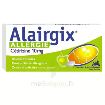Alairgix Allergie Cetirizine 10 Mg Comprimés à Sucer Séc Plq/7 à CHENÔVE